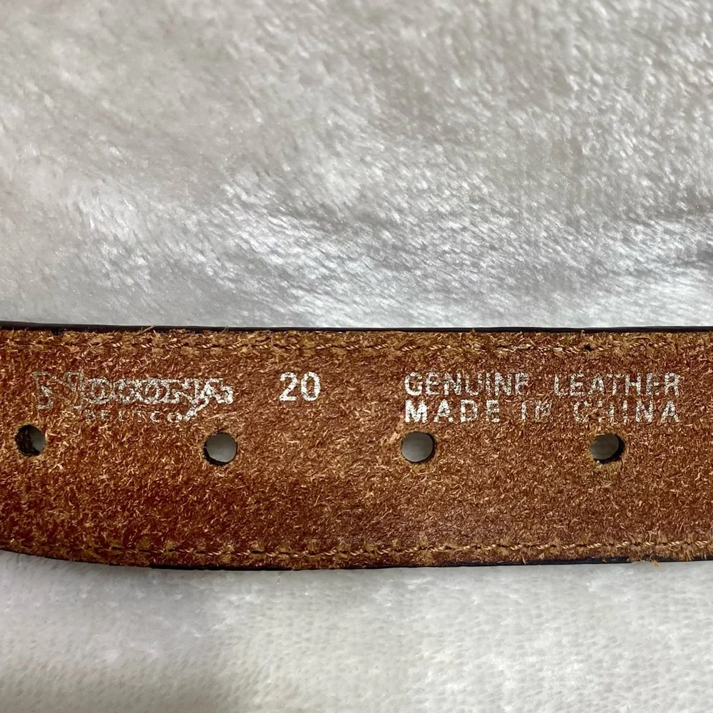 NOCONA Kids Leather Calf-hair Belt Blue Rhinestones Brown Western Cowboy